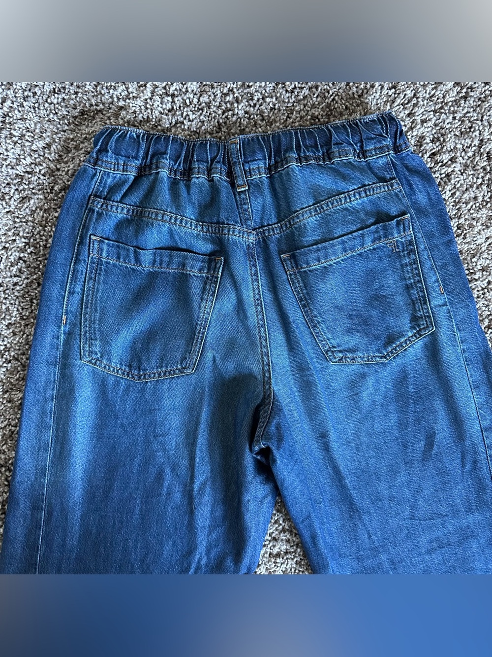 PILCRO Wide-Leg Drawstring Denim Jeans - Blue - Picture 5 of 10